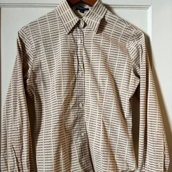 Burberry London, beige Logo, size 14, button up blouse - Picture 1 of 6